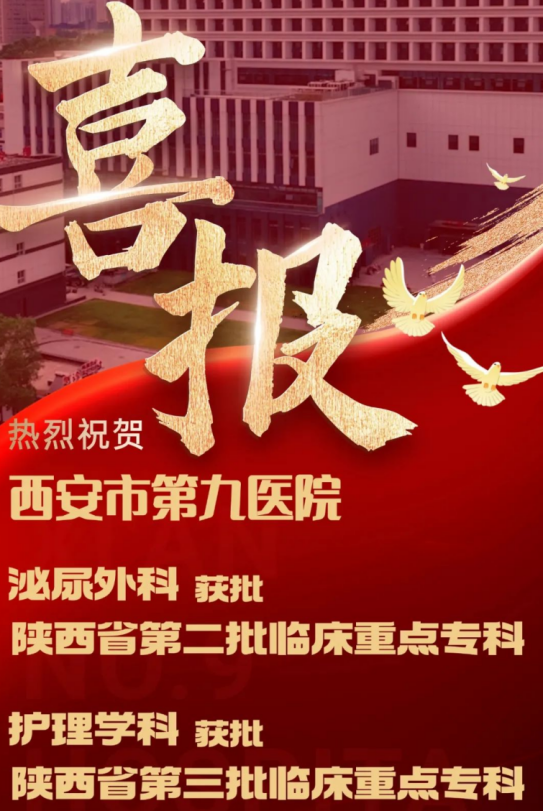 西安市第九医院泌尿外科与护理学科齐获省级重点专科认定(图1)
